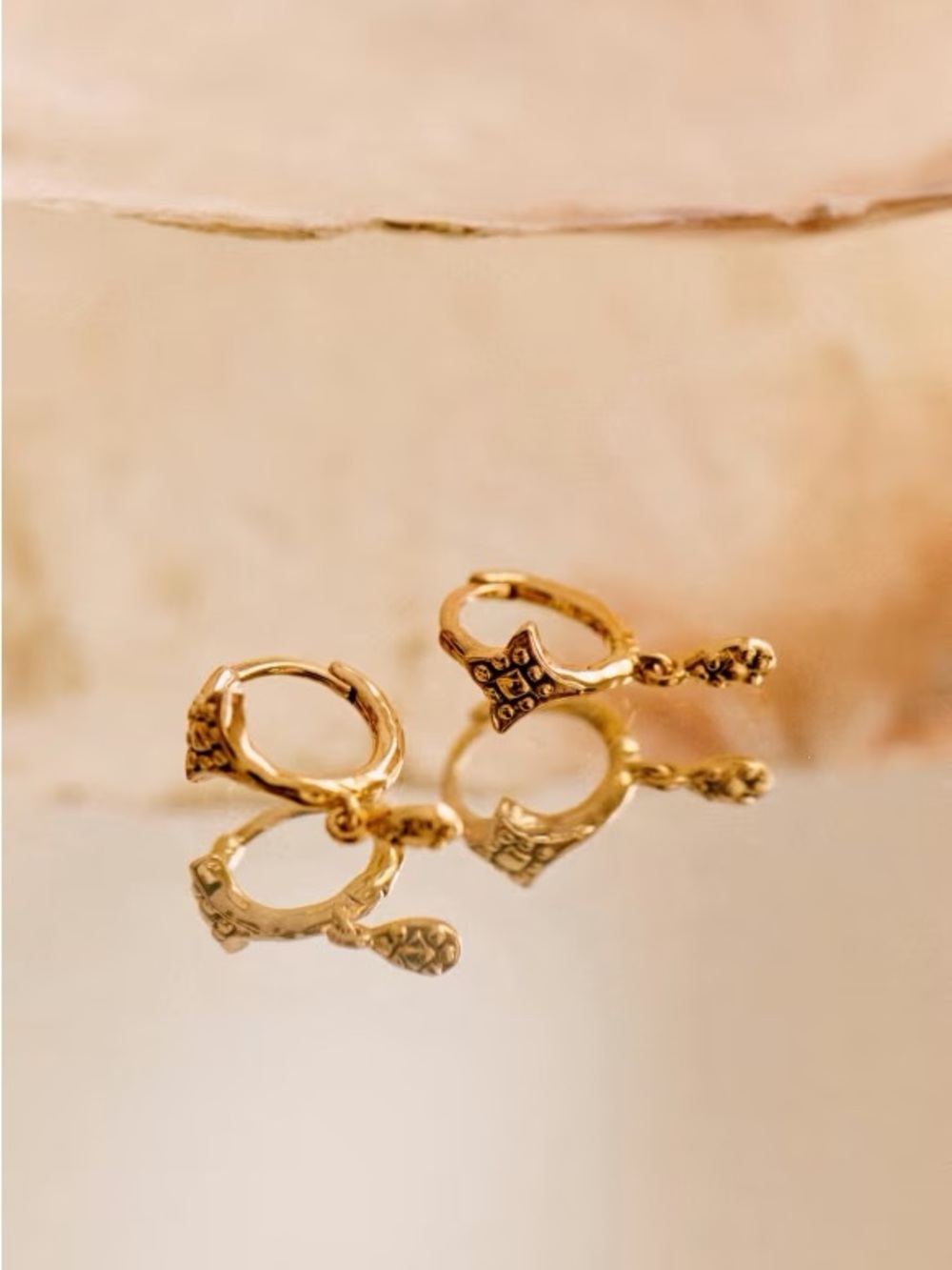 Sezane Valentine Mini Hoops Gold - Size TU